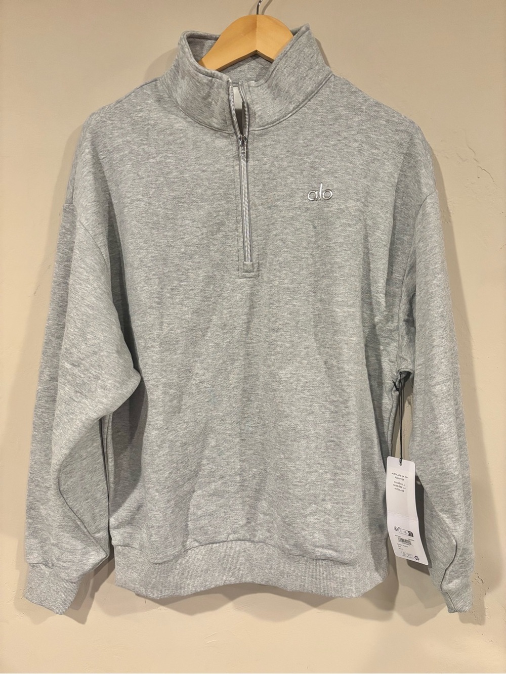 Alo Accolade Zip Sweater Gray Unisex MSRP $148